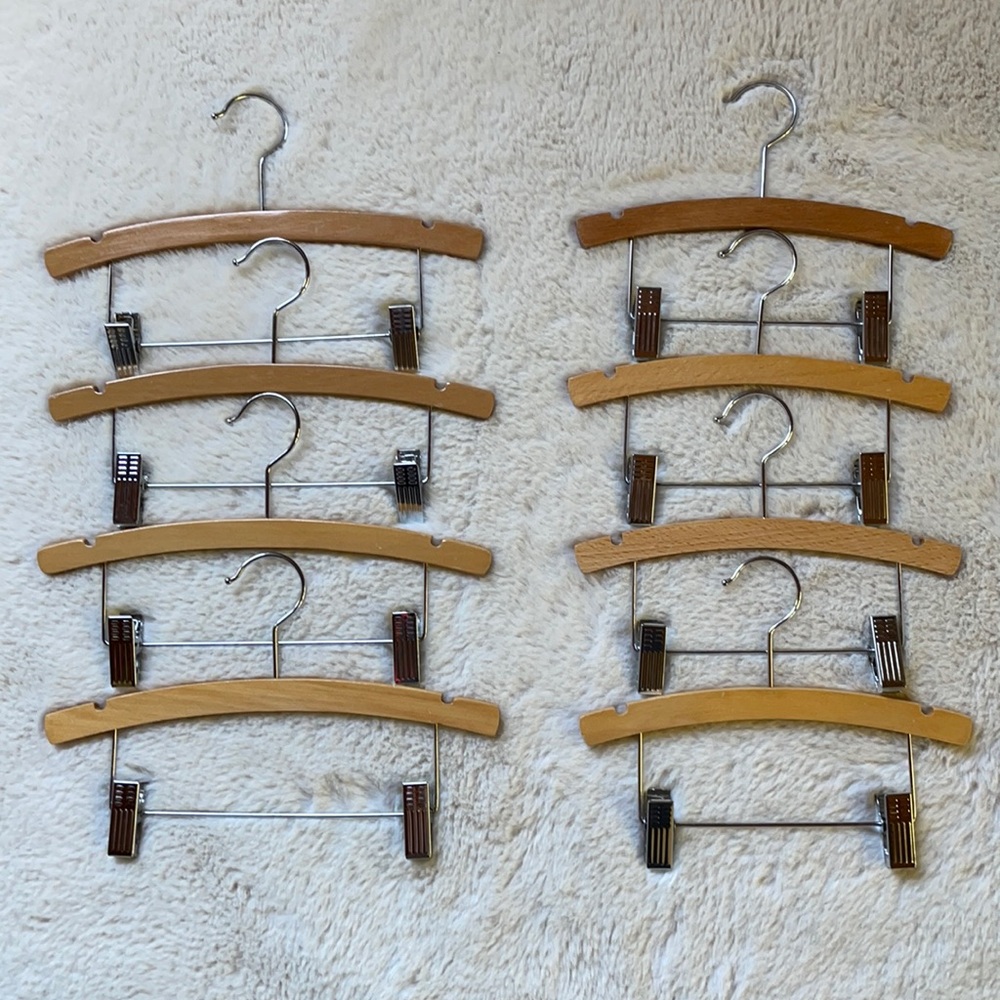 8 Children’s Wooden Clip Clothing Hangers